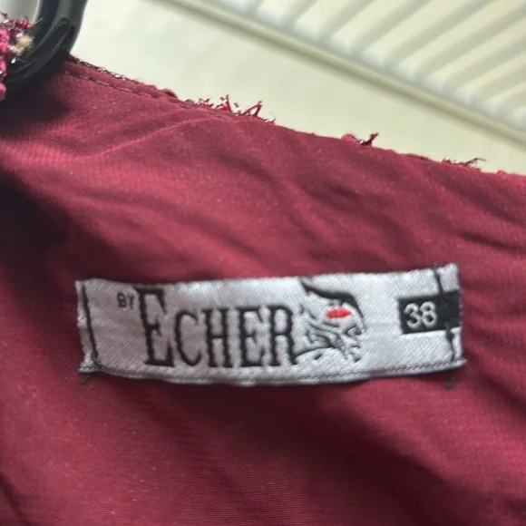 Modest burgundy long sleeve maxi dress with lace top & train with zipper… - Picture 8 of 8